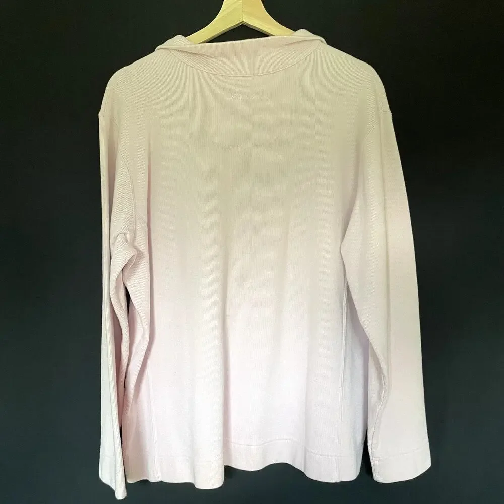 Eddie Bauer men's size XL tan pink pale 3/4 zip pullover sweater knit design - Picture 5 of 5